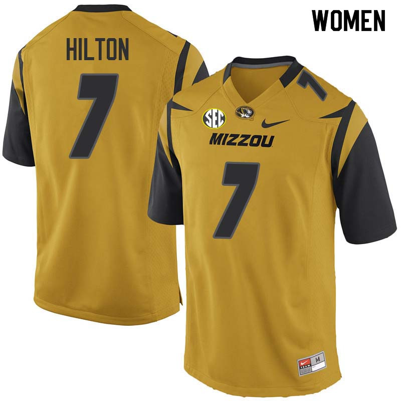 Women #7 Cam Hilton Missouri Tigers College Football Jerseys Sale-Yellow - Click Image to Close